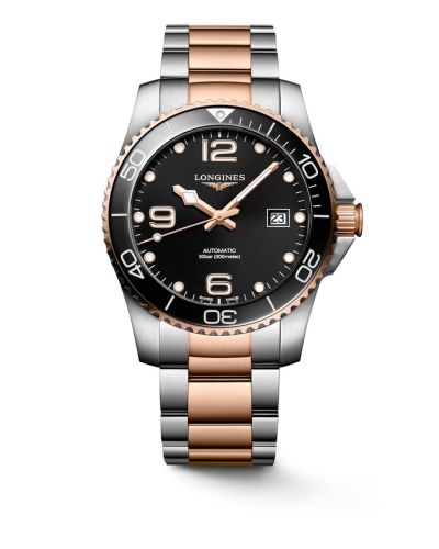 Longines HydroConquest 41 Automatic Stainless Steel - Rose Gold Black Bracelet