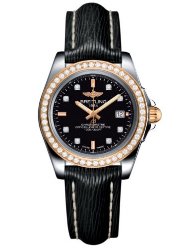 Breitling Galactic 32 Sleek Edition Stainless Steel Rose Gold Diamond Trophy Black Diamond Sahara