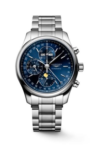 Longines Master Collection 42 Chronograph Calendar Stainless Steel Blue Bracelet