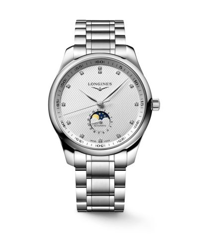 Longines Master Collection 42 Moonphase Stainless Steel Silver - Diamond Bracelet