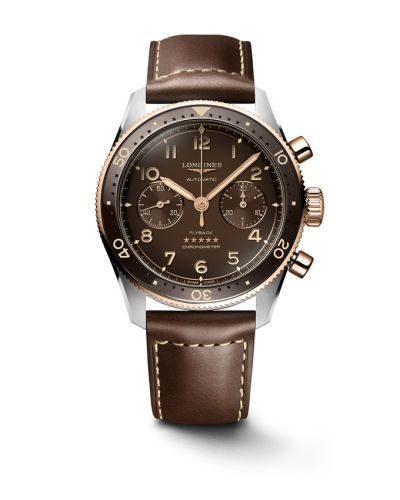 Longines Spirit Flyback 42 Stainless Steel - Pink Gold Brown