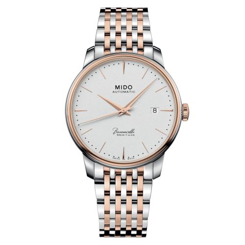 Mido Baroncelli Heritage Stainless Steel - Rose Gold White