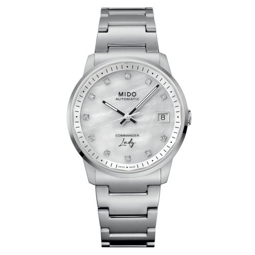 Mido Commander Lady Stainless Steel MOP - Diamond Bracelet