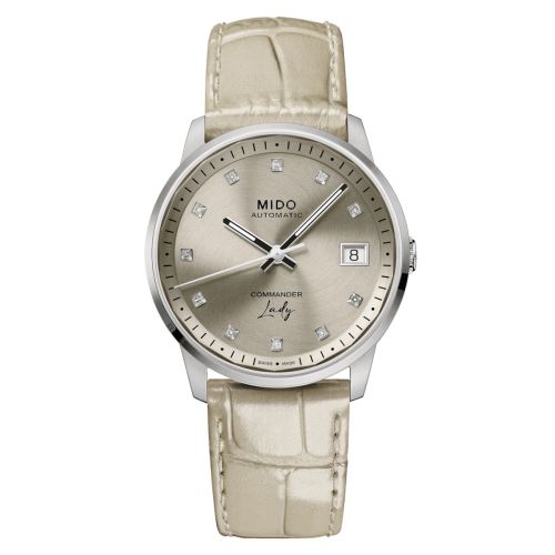 Mido Commander Lady Stainless Steel Brown - Diamond