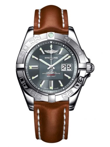 Breitling Galactic 41 Stainless Steel Tomcat Gray Calf
