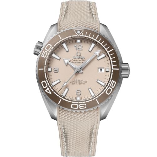Omega Seamaster Planet Ocean 600M Co-Axial 43.5 Master Chronometer Stainless Steel Beige Rubber