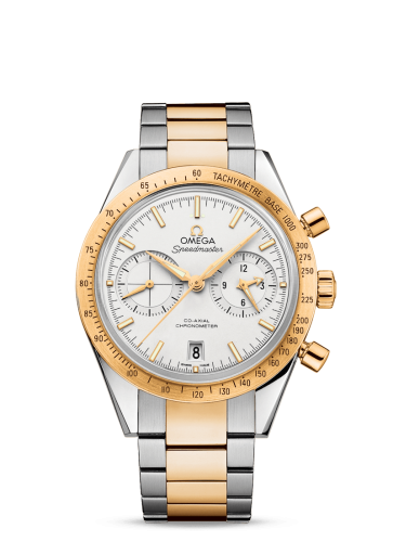 Omega Speedmaster 57 Co-Axial Stainless Steel Yellow Gold Silver Bracelet
