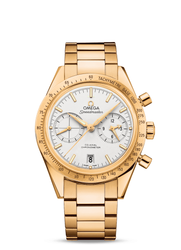 Omega Speedmaster 57 Co-Axial Yellow Gold Silver Bracelet