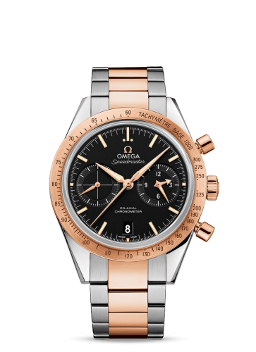 Omega Speedmaster 57 Co-Axial Stainless Steel Red Gold Black Bracelet