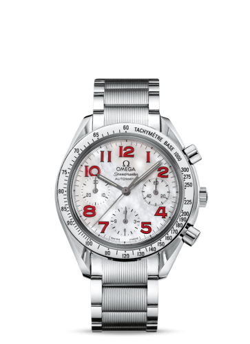 Omega Speedmaster Reduced Ladies Stainless Steel MOP-Red Bracelet