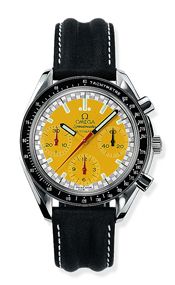 Omega Speedmaster Reduced Stainless Steel Yellow Strap Schumacher