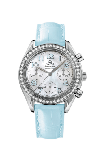 Omega Speedmaster Reduced Ladies Stainless Steel Diamond MOP Blue