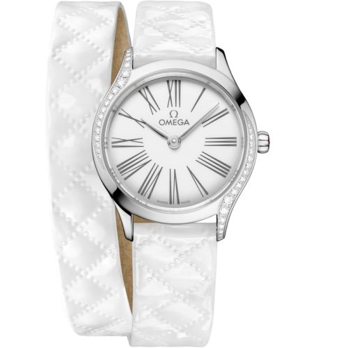Omega Mini Trésor Quartz 26 Stainless Steel - Diamond White Enamel Double Tour