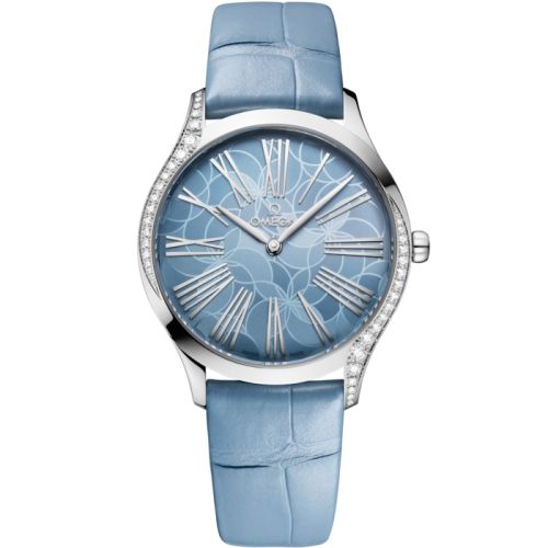 Omega De Ville Trésor 36 Stainless Steel Blue - Hydrangea Alligator