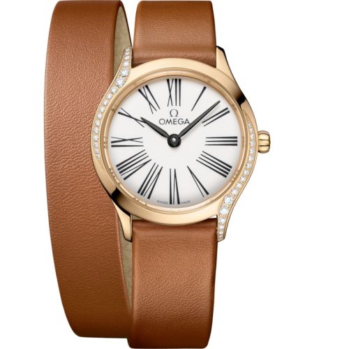 Omega Mini Trésor Quartz 26 Moonshine Gold - Diamond White Enamel Double Tour