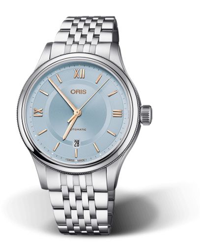 Oris Classic Date 42 Stainless Steel Ice Blue Bracelet