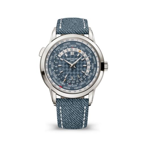 Patek Philippe World Time Date 5330 White Gold Blue