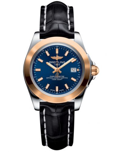 Breitling Galactic 32 Sleek Edition Stainless Steel Rose Gold Horizon Blue Croco