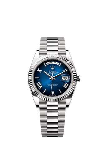 Rolex Day-Date 40 White Gold Blue Ombré
