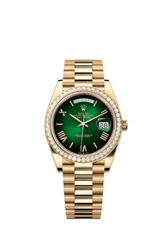 Rolex Day-Date 40 Yellow Gold - Diamond Green - Ombré