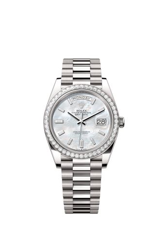 Rolex Day-Date 40 White Gold - Diamond MOP - Baguette