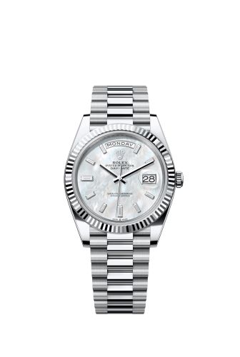 Rolex Day-Date 40 Platinum - Fluted Blue Ombré