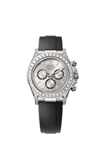 Rolex Cosmograph Daytona White Gold - Baguette Silver - Baguette Oysterflex