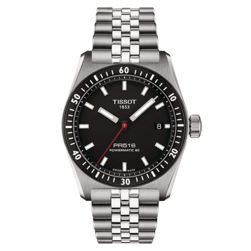 Tissot PR516 Powermatic 80 Stainless Steel Black Bracelet