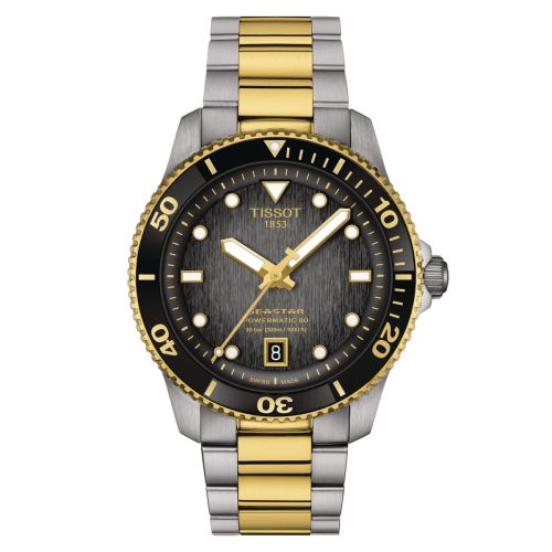 Tissot Seastar 1000 Powermatic 80 40 Stainless Steel - Yellow Gold Grey Bracelet