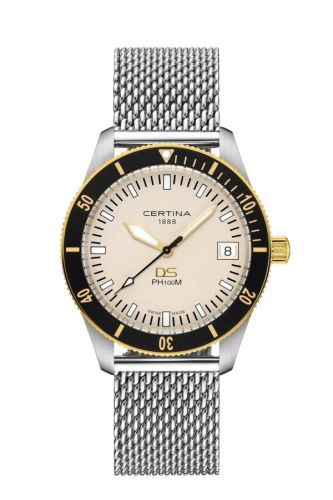Certina DS PH100M Stainless Steel - Yellow Gold Silver Mesh