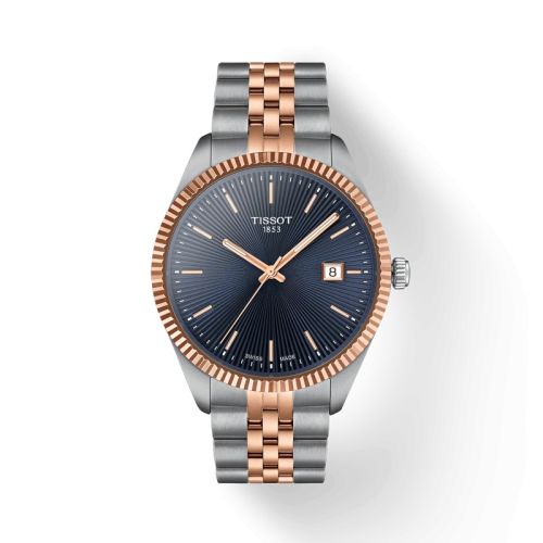 Tissot Ballade 40 Stainless Steel - Rose Gold Blue Bracelet