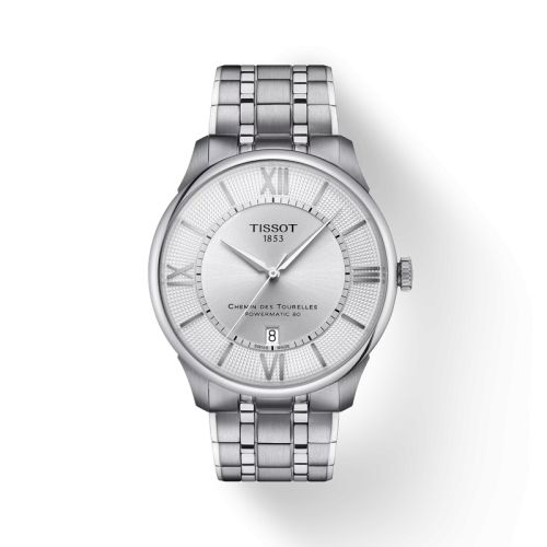 Tissot Chemin Des Tourelles Powermatic 80 42 Stainless Steel Silver Bracelet