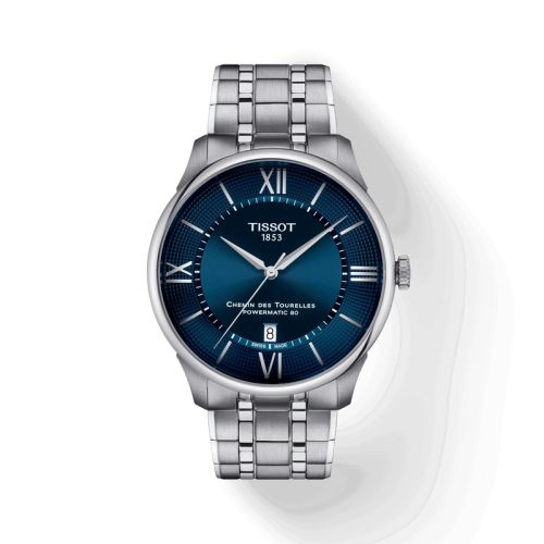 Tissot Chemin Des Tourelles Powermatic 80 42 Stainless Steel Blue Bracelet