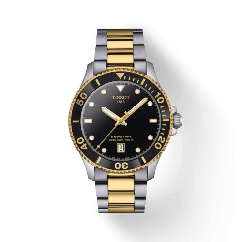Tissot Seastar 1000 Quartz 40 Stainless Steel - Yellow Gold Black