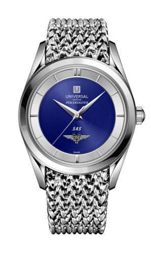 Universal Geneve Polerouter SAS Tribute White Gold Blue Bracelet