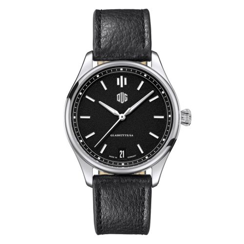 Deutsche Uhrenmanufaktur Glashütte Purist Typ 1 Datum Stainless Steel Black