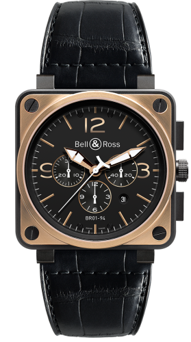 Bell & Ross BR 01 94 Pink Gold & Carbon Officer Chronograph