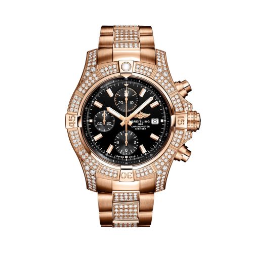 Breitling Avenger Chronograph 45 Red Gold - Diamond Black Bracelet