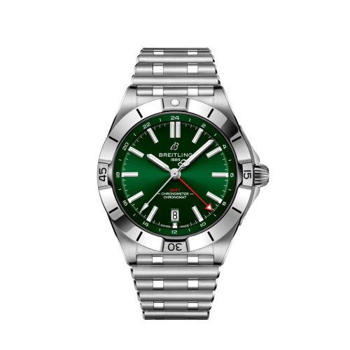 Breitling Chronomat 40 GMT Stainless Steel Green Rouleaux
