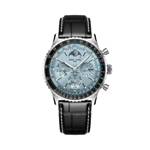 Breitling Navitimer B19 Chronograph 43 Perpetual Calendar Stainless Steel - Platinum Ice Blue