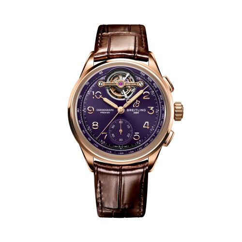Breitling Premier Heritage B21 Chronograph Tourbillon Red Gold Blue Japan
