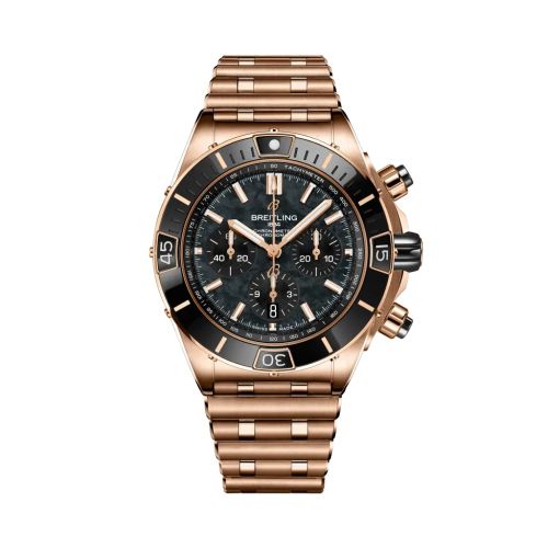 Breitling Super Chronomat B01 44 Red Gold Black MOP Rouleaux