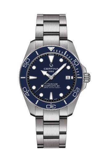 Certina DS Action Diver 40.5 Powermatic Titanium Blue Bracelet