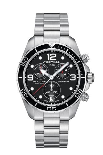 Certina DS Action Chronograph Stainless Steel Black Bracelet