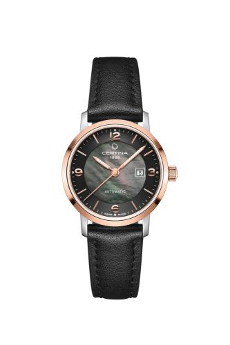 Certina DS Caimano Lady Automatic 29 Stainless Steel - Rose Gold Black MOP