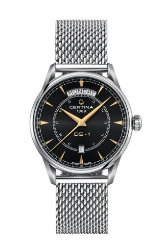 Certina DS-1 Day Date Stainless Steel Black Mesh