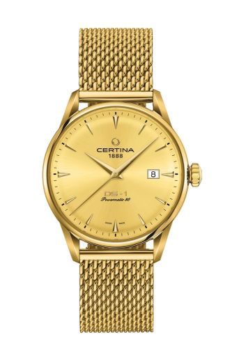 Certina DS-1 Powermatic 80 40 Yellow Gold Champagne Mesh