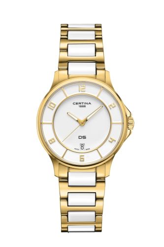 Certina DS-6 Lady Yellow Gold - Ceramic White Bracelet