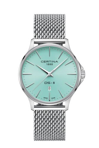Certina DS-8 Gent Quartz Stainless Steel Light Blue Mesh