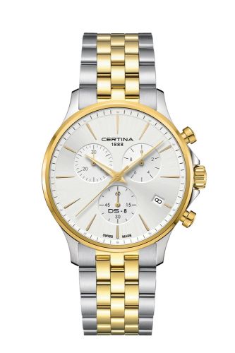 Certina DS-8 Chrono Stainless Steel - Yellow Gold Silver BRacelet